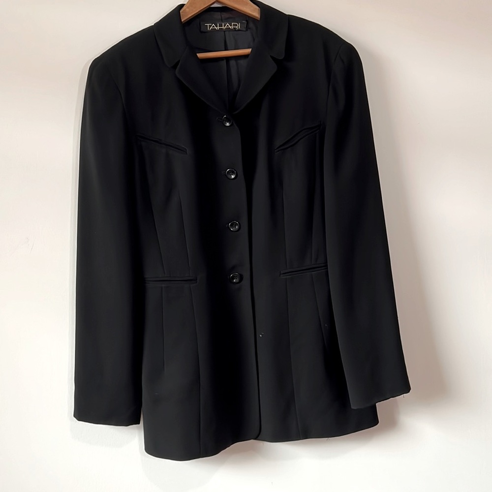 Tahari Vintage Black Padded Blazer - size 10